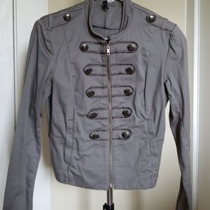 H&M Military Button Zip-Front Jacket